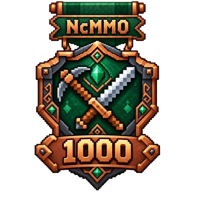 NcMMO-badge for 1 000 power level