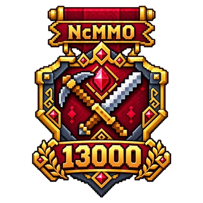 NcMMO-badge for 13 000 power level