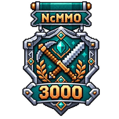 NcMMO-badge for 3 000 power level